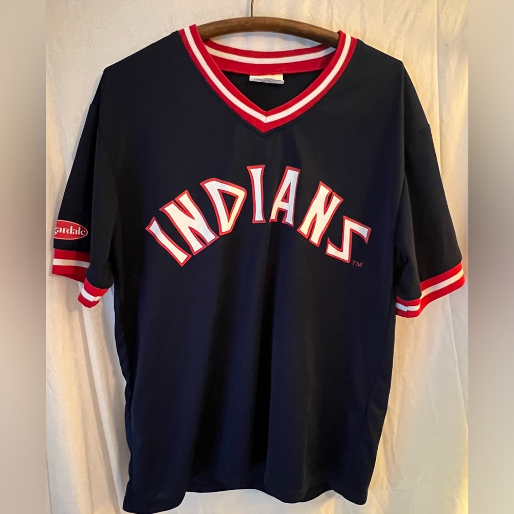 Cleveland Indians Sugardale Jersey Shirt Vintage Look V Neck Sz XL Promo Jersey